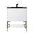 James Martin Furniture Milan 31-1/2'' W Single Vanity Cabinet in Glossy White and Radiant Gold Metal Base with Charcoal Black Composite Sink Top