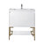 James Martin Furniture Milan 31-1/2'' W Single Vanity Cabinet in Glossy White and Radiant Gold Metal Base with Glossy White Composite Sink Top