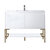 James Martin Furniture Milan 47-5/16'' W Single Vanity Cabinet in Glossy White and Radiant Gold Metal Base with Glossy White Composite Sink Top