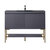 James Martin Furniture Milan 47-5/16'' W Single Vanity Cabinet in Modern Grey Glossy and Radiant Gold Metal Base with Charcoal Black Composite Sink Top