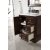 James Martin Furniture 30'' Burnished Mahogany w/ Carrara Marble Top Close Up Door / Drawer Opened View