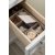 James Martin Furniture 30'' Bright White w/ Arctic Fall Top Close Up Drawer Opened View