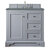 James Martin Furniture De Soto 36'' Single Vanity in Silver Gray with 3cm (1-3/8'' ) Thick Cala Blue Quartz Top and Rectangle Undermount Sink