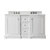James Martin Furniture De Soto 60'' Double Vanity in Bright White with 3cm (1-3/8'' ) Thick Ethereal Noctis Quartz Top and Rectangle Undermount Sinks