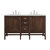 James Martin Furniture Addison 60'' Double Vanity Cabinet in Mid Century Acacia with 3cm (1-3/8'' ) Thick Ethereal Noctis Quartz Top and Rectangle Sinks