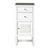 James Martin Furniture Athens 15'' Cabinet with 2 Drawers and Right Opening Door in Glossy White with 3cm (1-3/8'') Thick Grey Expo Quartz Top