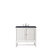 James Martin Furniture Athens 30'' W Single Vanity Cabinet, Glossy White, w/ 3cm (1-3/8'') Thick Charcoal Soapstone Quartz Top