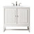 James Martin Furniture Athens 36'' Single Vanity Cabinet in Glossy White w/ 3cm (1-3/8'') Thick White Zeus Quartz Top
