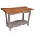 Useful Gray Stain Oak Table w/ 1 Shelf