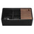 JULIEN Home Refinements Fira Fireclay 36'' W Reversible Flat Front Apron Undermount Double Kitchen Sink, Matte Black, w/ Ledge and Walnut Cutting Board