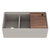JULIEN Home Refinements Fira Fireclay 36'' W Reversible Flat Front Apron Undermount Double Kitchen Sink, Matte Taupe, w/ Ledge and Walnut Cutting Board