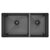 JULIEN Prochef Series ProInox H75 Double 60/40 Bowl 33" W Undermount Kitchen Sink with (2) Strainers, Black Stainless Steel