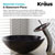 Kraus Copper Illusion Glass Vessel Sink and Waterfall Faucet, Chrome