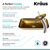 Kraus Golden Pearl Rectangular Glass Sink and Waterfall Faucet, Chrome