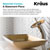 Kraus Golden Pearl Rectangular Glass Sink and Waterfall Faucet, Chrome