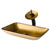 Kraus Golden Pearl Rectangular Glass Sink and Waterfall Faucet, Oil Rubbed Bronze