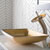 Kraus Golden Pearl Rectangular Glass Sink and Waterfall Faucet, Satin Nickel