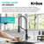 Kraus Bolden™ 2-in-1 Commercial Style Pull-Down Single Handle Water Filter Kitchen Faucet in Spot-Free Stainless Steel with Purita™ 2-Stage Under-Sink Filtration System, Spout Height: 6-3/8'' H; Spout Reach: 8-5/8'' D