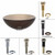 Kraus Clear Brown Glass Vessel Sink with Pop-Up Drain & Mounting Ring, 14''D x 5-1/2''H