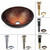 Kraus Copper Illusion Glass Vessel Sink with Pop-Up Drain & Mounting Ring, 16-1/2''D x 5-1/2''H
