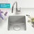 KRAUS Dex™ Undermount Single Bowl TRU16 Gauge Stainless Steel Kitchen Bar Sink with DrainAssure WaterWay and VersiDrain Assembly in Radiant Pearl Finish, 17'' Single Bowl Sink Compatible Faucet
