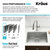 KRAUS Dex™ Undermount Single Bowl TRU16 Gauge Stainless Steel Kitchen Sink with DrainAssure WaterWay and VersiDrain Assembly in Radiant Pearl Finish, 25'' Single Bowl Sink High Performance