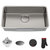KRAUS Dex™ Undermount 16-Gauge Stainless Steel Single Bowl Kitchen Sink, 33'' Single Bowl Sink Included Items