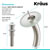 Kraus Single Lever Vessel Glass Waterfall Faucet, Satin Nickel with Frosted Glass Disk and Matching Pop Up Drain, 13"H
