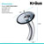 Kraus Single Lever Vessel Glass Waterfall Faucet, Chrome with Black Clear Glass Disk, 13"H