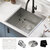 KRAUS Standart PRO™ 22'' Drop-In Top Mount 16 Gauge Stainless Steel Single Bowl Deep Laundry Utility Sink