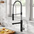 KRAUS Artec Pro™ Commercial Style Pull-Down Single Handle Kitchen Faucet with Pot Filler in Spot Free Stainless Steel / Matte Black