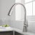 Kraus Nolen™ Single Handle Pull Down Kitchen Faucet with Dual Function Sprayhead in all-Brite™ Spot Free Stainless Steel Finish, Faucet Height: 16-3/8", Spout Reach: 9-1/8"