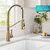 Kraus Britt™ Commercial Style 2-Function Single Handle Pull Down Kitchen Faucet, Spot Free Brushed Brass Compatible Sink