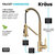 Kraus Britt™ Commercial Style 2-Function Single Handle Pull Down Kitchen Faucet, Spot Free Brushed Brass Dimensions