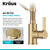 Kraus Britt™ Commercial Style 2-Function Single Handle Pull Down Kitchen Faucet, Spot Free Brushed Brass all Brite Info