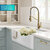 Kraus Britt™ Commercial Style 2-Function Single Handle Pull Down Kitchen Faucet, Spot Free Brushed Brass Compatible Sink