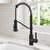 Kraus Britt™ Commercial Style 2-Function Single Handle Pull Down Kitchen Faucet, Matte Black In Use Kitchen View