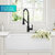 Kraus Britt™ Commercial Style 2-Function Single Handle Pull Down Kitchen Faucet, Matte Black Compatible Sink