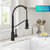 Kraus Britt™ Commercial Style 2-Function Single Handle Pull Down Kitchen Faucet, Matte Black Compatible Sink