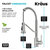 Kraus Britt™ Commercial Style 2-Function Single Handle Pull Down Kitchen Faucet, Spot Free Stainless Steel Dimensions