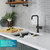 Kraus KRAUS® Urbix™ Industrial Single Handle Kitchen Bar Faucet In Matte Black, Spout Height: 9-1/2" W, Spout Reach: 5-3/4" D