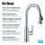 KRAUS Allyn™ Transitional Industrial Pull-Down Single Handle Kitchen Faucet, Chrome, Faucet Height: 16-7/8'' H, Spout Reach: 8-7/8'' D