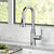 KRAUS Allyn™ Transitional Industrial Pull-Down Single Handle Kitchen Faucet, Chrome, Faucet Height: 16-7/8'' H, Spout Reach: 8-7/8'' D