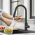 KRAUS Oletto™�Contemporary�Single-Handle�Touch Kitchen�Sink Faucet with Pull Down Sprayer in�Matte Black