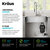 KRAUS WasteGuard™ 1 HP Continuous Feed Garbage Disposal with Ultra-Quiet Motor for Kitchen Sinks, Power Cord and Flange Included