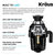 KRAUS WasteGuard™ 1 HP Continuous Feed Garbage Disposal with Ultra-Quiet Motor for Kitchen Sinks, Power Cord and Flange Included