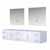 Lexora Home Geneva 84" Glossy White Double Vanity Base Only With 36" LED Mirrors, 83"W x 21-1/2"D x 18-1/4"H