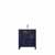 Lexora Home Volez 30" Navy Blue Single Vanity, Integrated Top and White Integrated Square Sink, 30"W x 18-1/4"D x 34"H