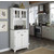 Cupboards & Hutches - White Wood Buffet Server with Two-Door Hutch and ...
