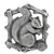 Notting Hill Woodland Collection 1-1/2'' Wide Grey Squirrel Left Side Cabinet Knob in Antique Pewter, 1-1/2'' W x 7/8'' D x 1-5/8'' H